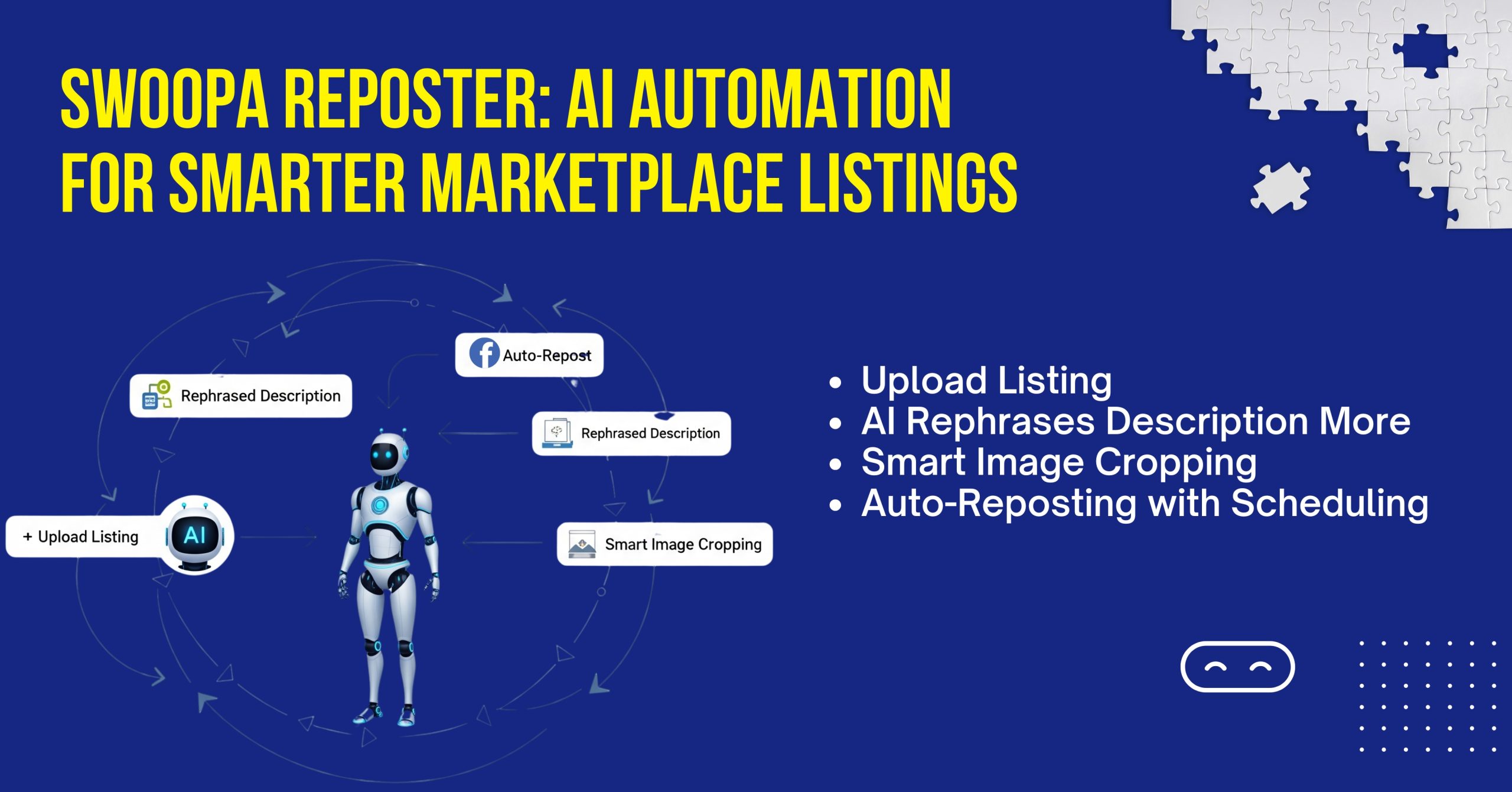 Swoopa Reposter AI automates marketplace listings with smart cropping and auto-reposting