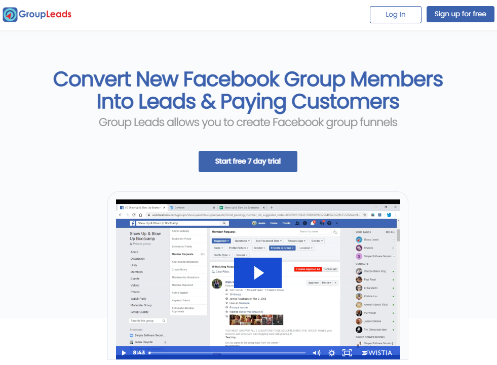 Groupleads Browser extension development by Trigvent Solutions for Facebook 